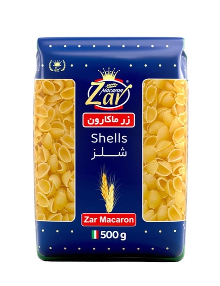 ماکارونی شلز زرماکارون۵۰۰گرم-ارسال رایگان